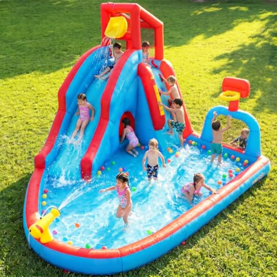 Kids Outdoor Water Park - Backyard outdoor water slide inflatable bounce