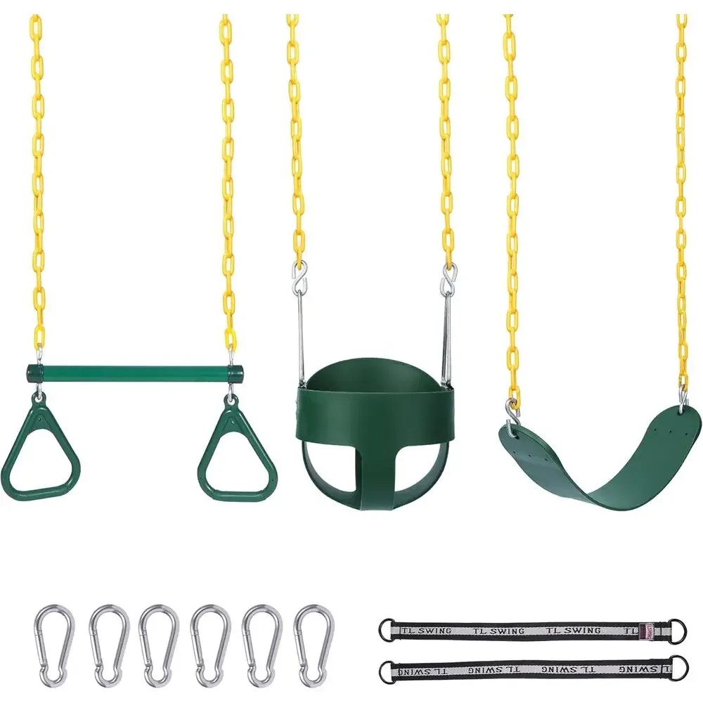 Kids Outdoor Swing Set - Outdoor Combo Swing Set with Rings,