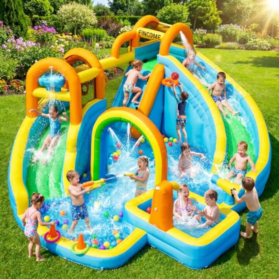 Kids Outdoor Water Park - Backyard outdoor inflatable water slide park