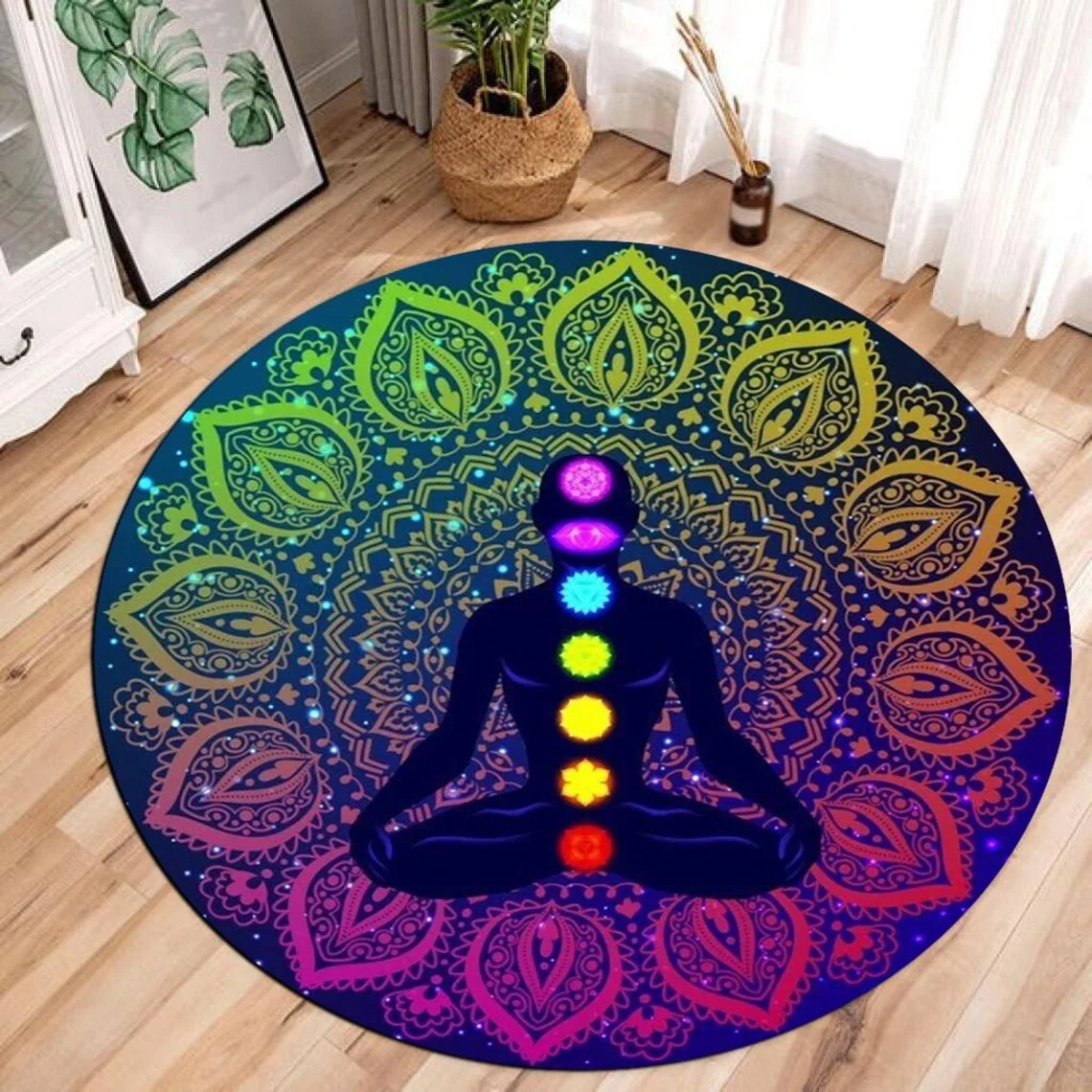 Kids Outdoor Lounge Chair - 7 Chakra Meditation Rug for Living