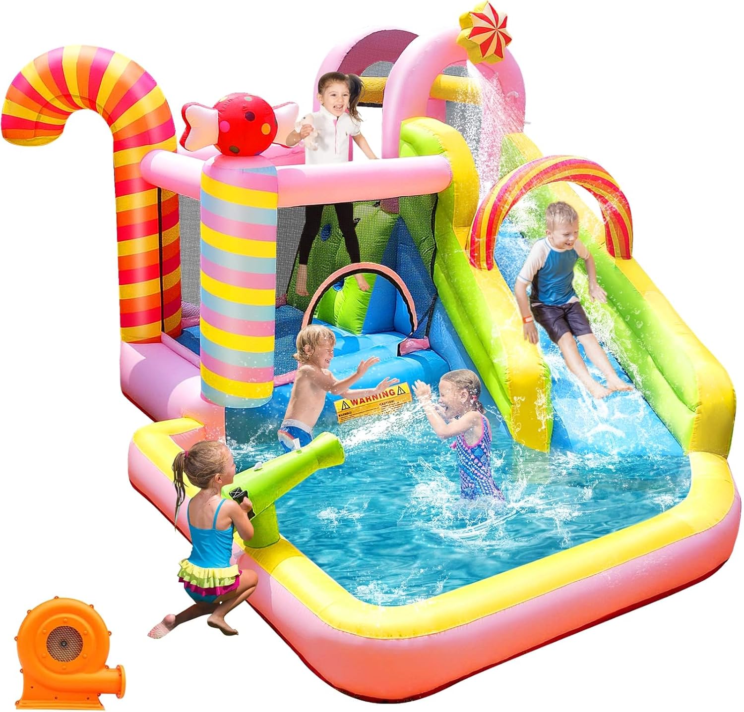 Kids Outdoor Water Park - Kids Inflatable Water Slide Bounce House,