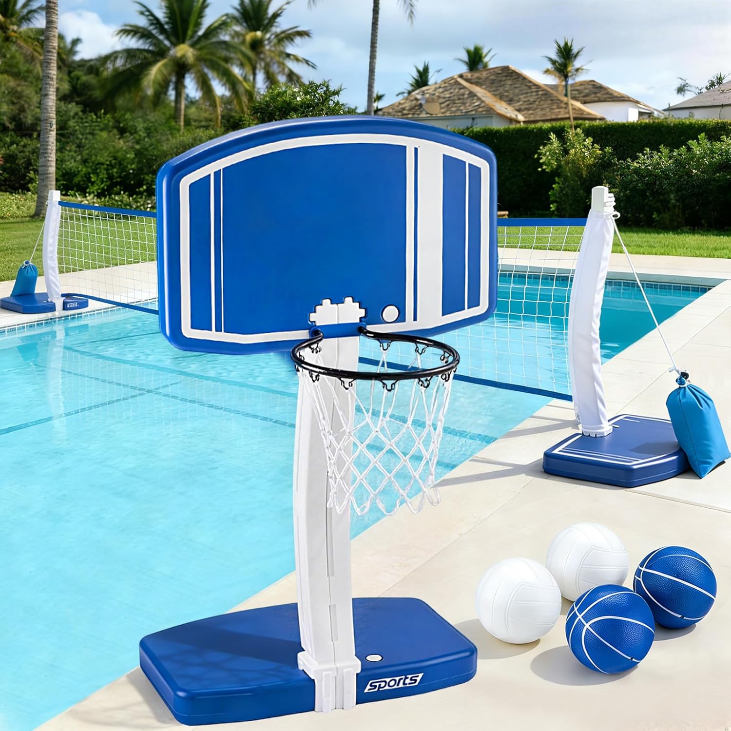 Kids Outdoor Toys - Above Ground Pool Basketball Hoop and