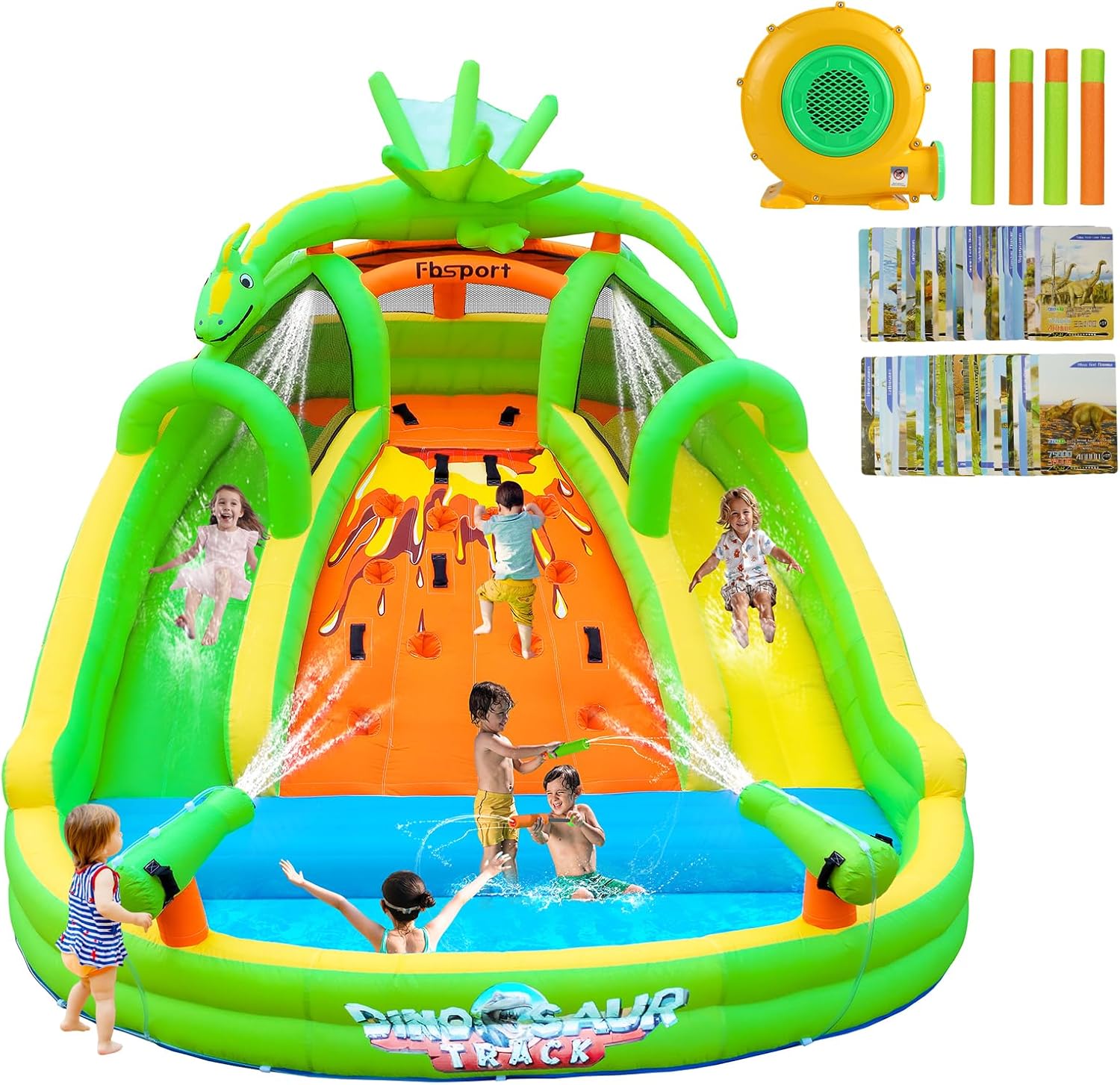 Kids Outdoor Water Park - Kids Inflatable Bounce House with Slide,