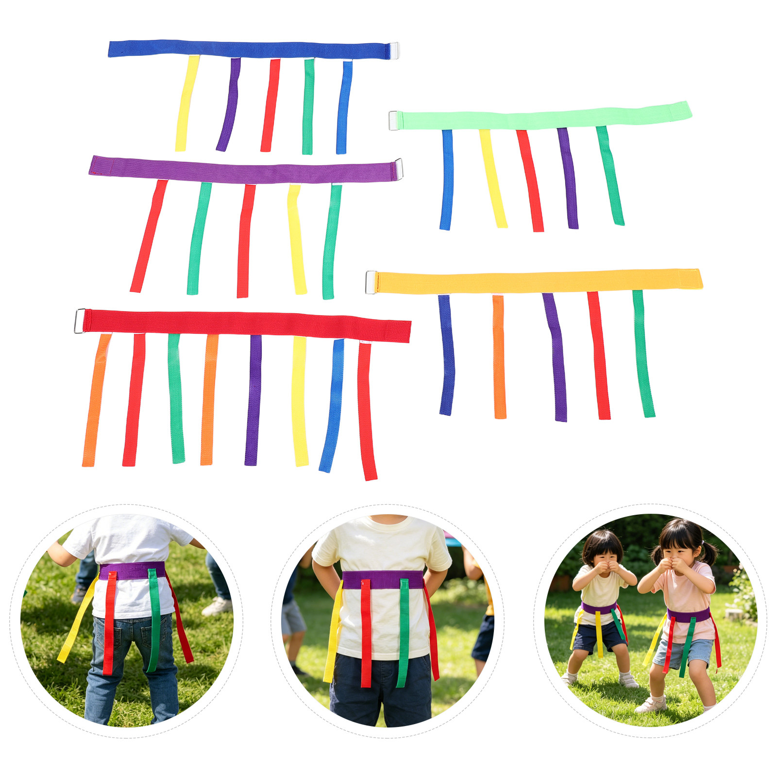 Kids Outdoor Games - 5Pcs Kids Flag Football Belts Stretchable
