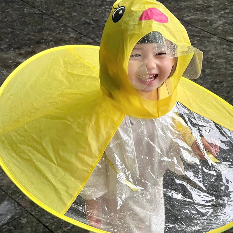 Kids Outdoor Umbrella - Kids UFO Raincoat Duck Hooded Cape