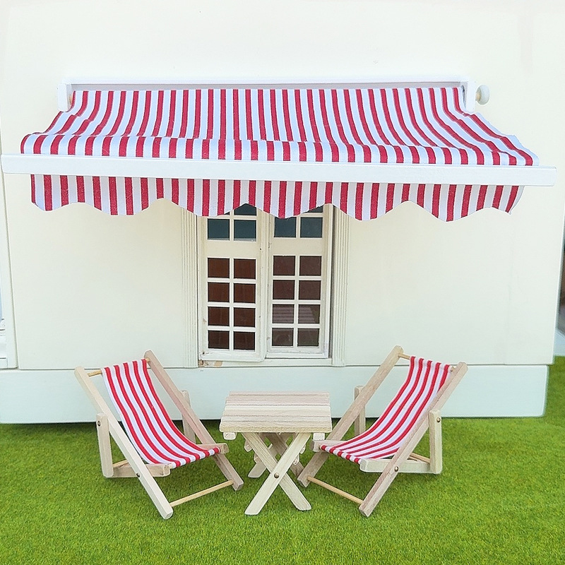 Kids Outdoor Doll House - 1/12 Dollhouse Simulation Awning Model Dollhouse
