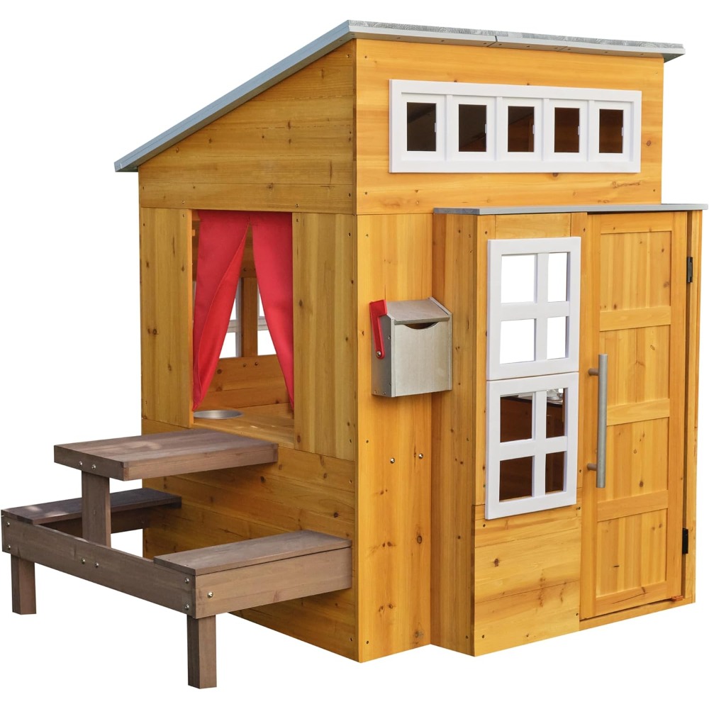 Modern Outdoor Wooden Playhous - Kids Outdoor Grill Set 评论和价格