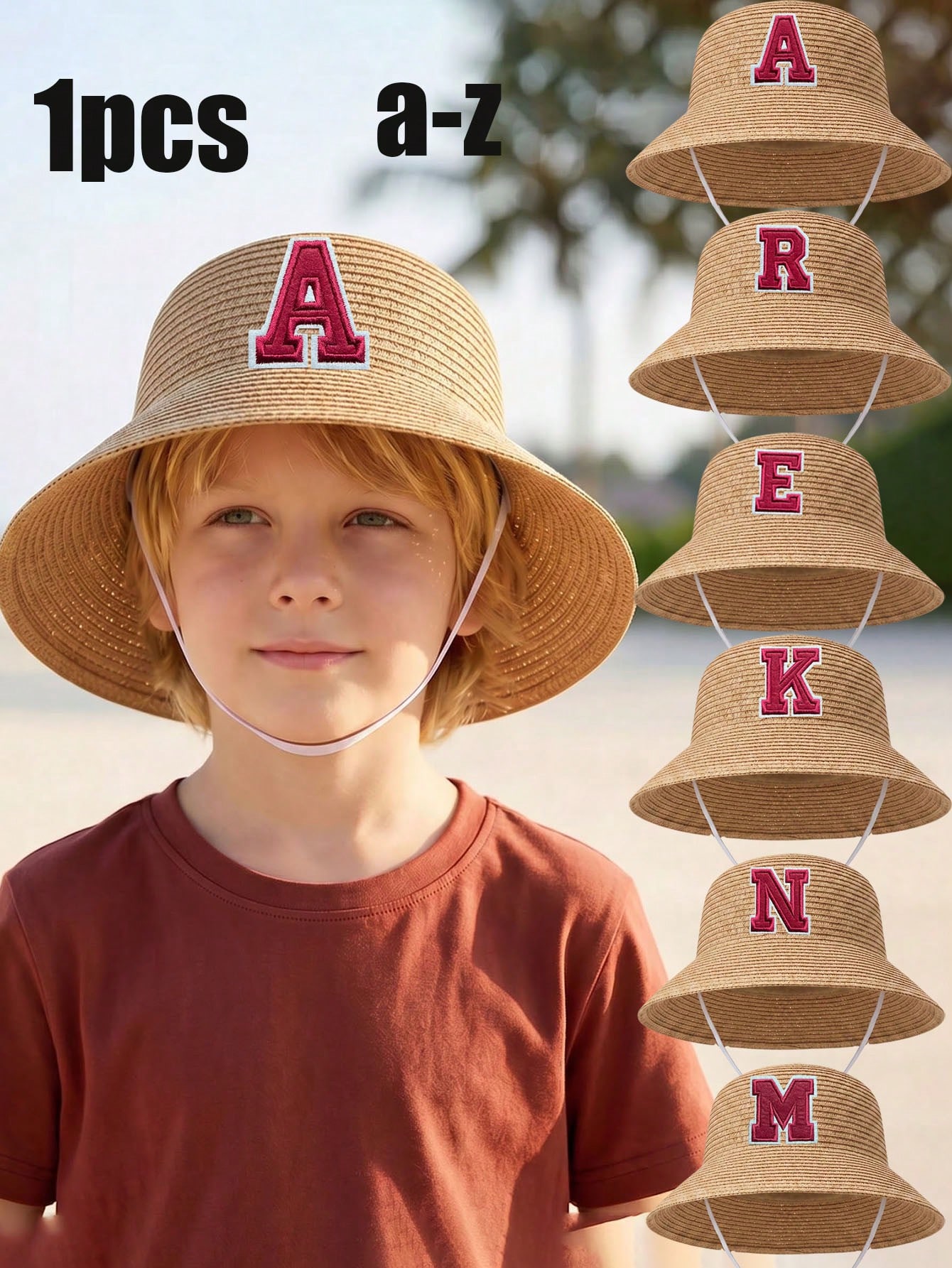 1Pc 3-8Y Boys Coffee Bow Straw - Kids Outdoor Hat 评论和价格