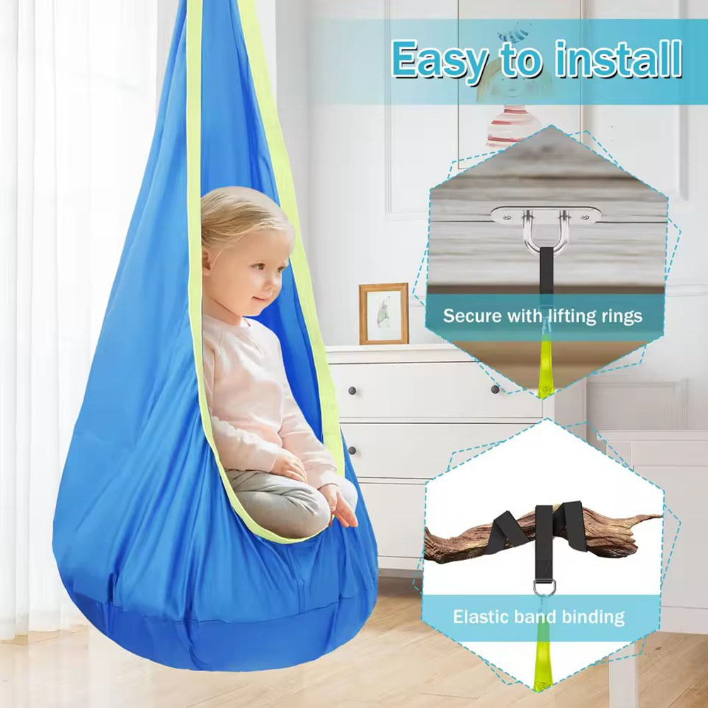 Kids Pod Swing Seat Nylon Hang - Kids Outdoor Swing Set 评论和价格
