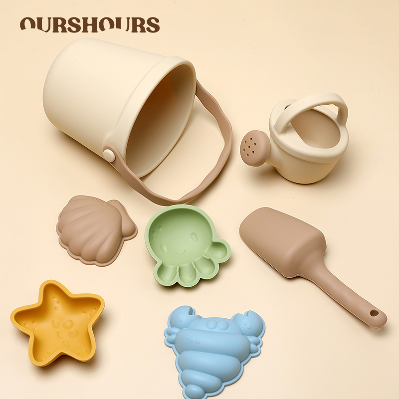 7Pcs Kids Silicone Beach Toys  - Kids Outdoor Tools 评论和价格