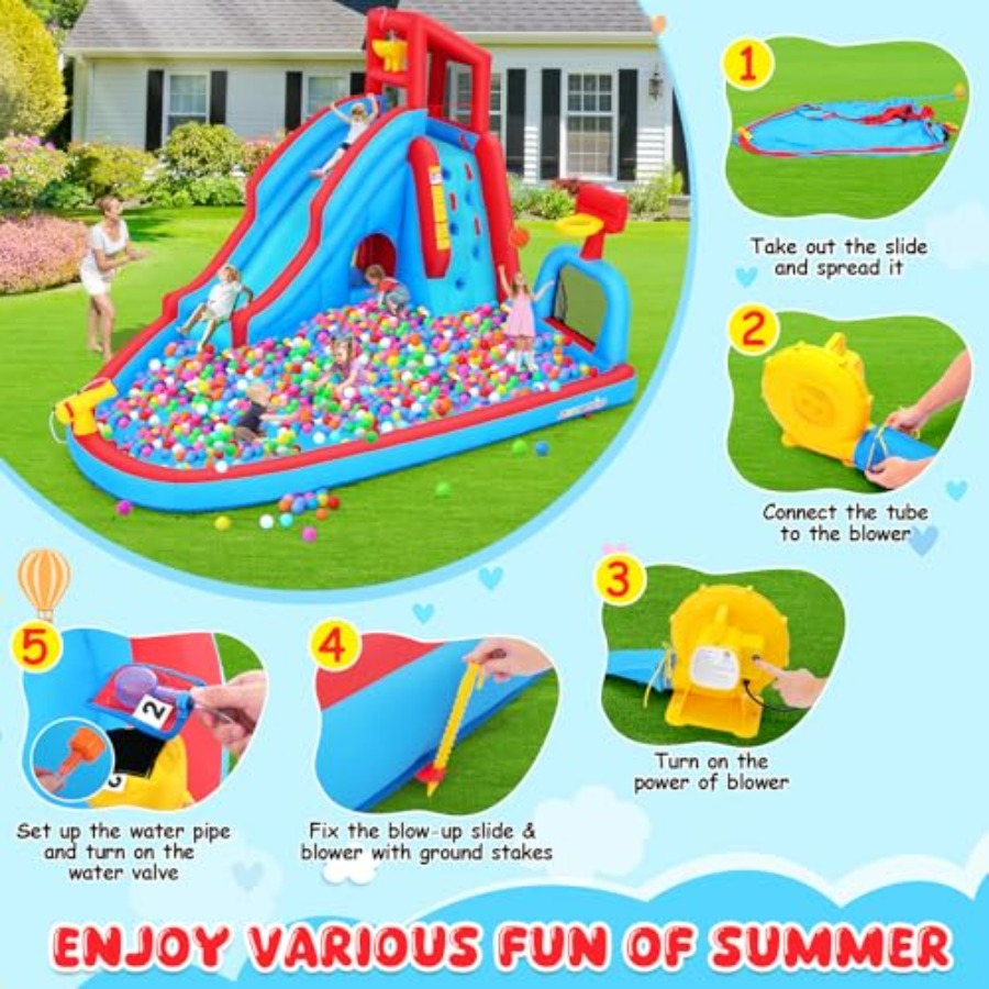 Backyard outdoor water slide i - Kids Outdoor Water Park 评论和价格