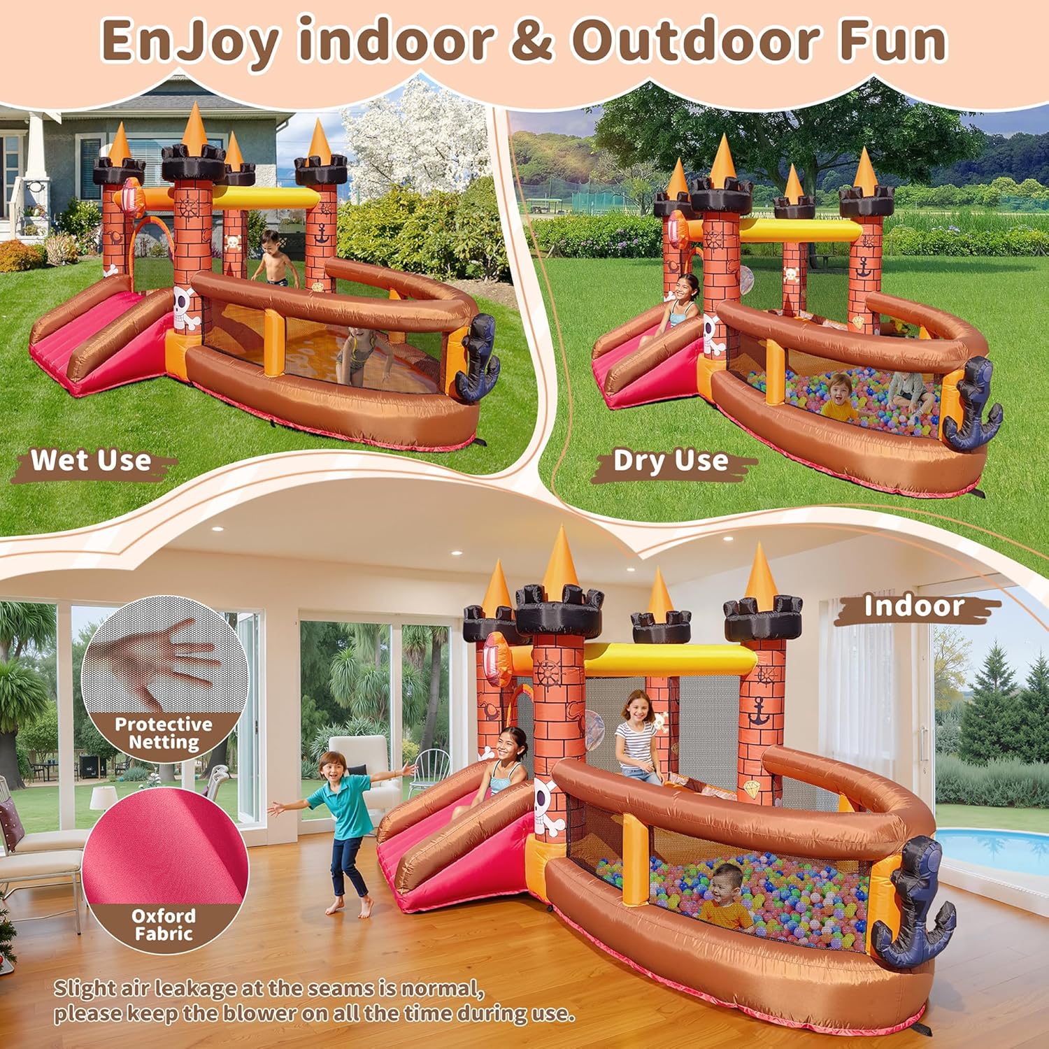 Inflatable Bounce House for Ki - Kids Outdoor House With Slide 评论和价格