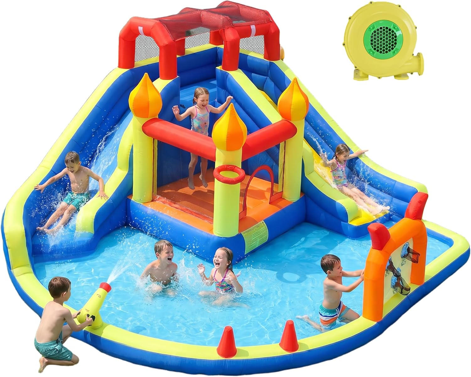 Kids Jumping Castle with Two L - Kids Outdoor Water Slide 评论和价格