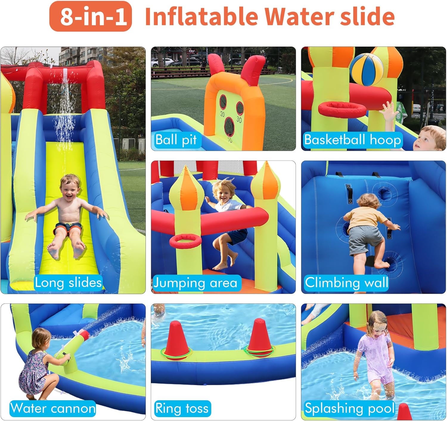 Kids Jumping Castle with Two L - Kids Outdoor Water Slide 评论和价格