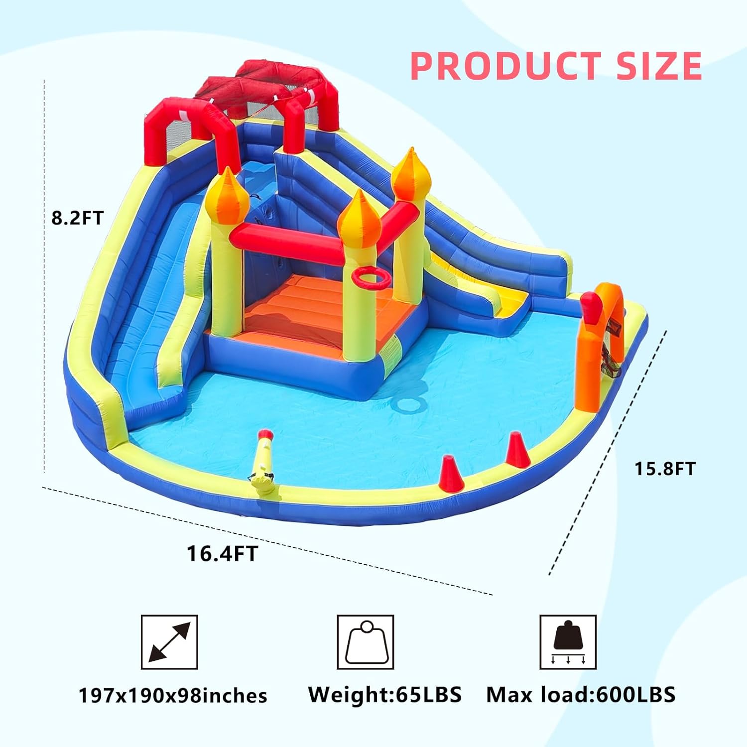 Kids Jumping Castle with Two L - Kids Outdoor Water Slide 评论和价格