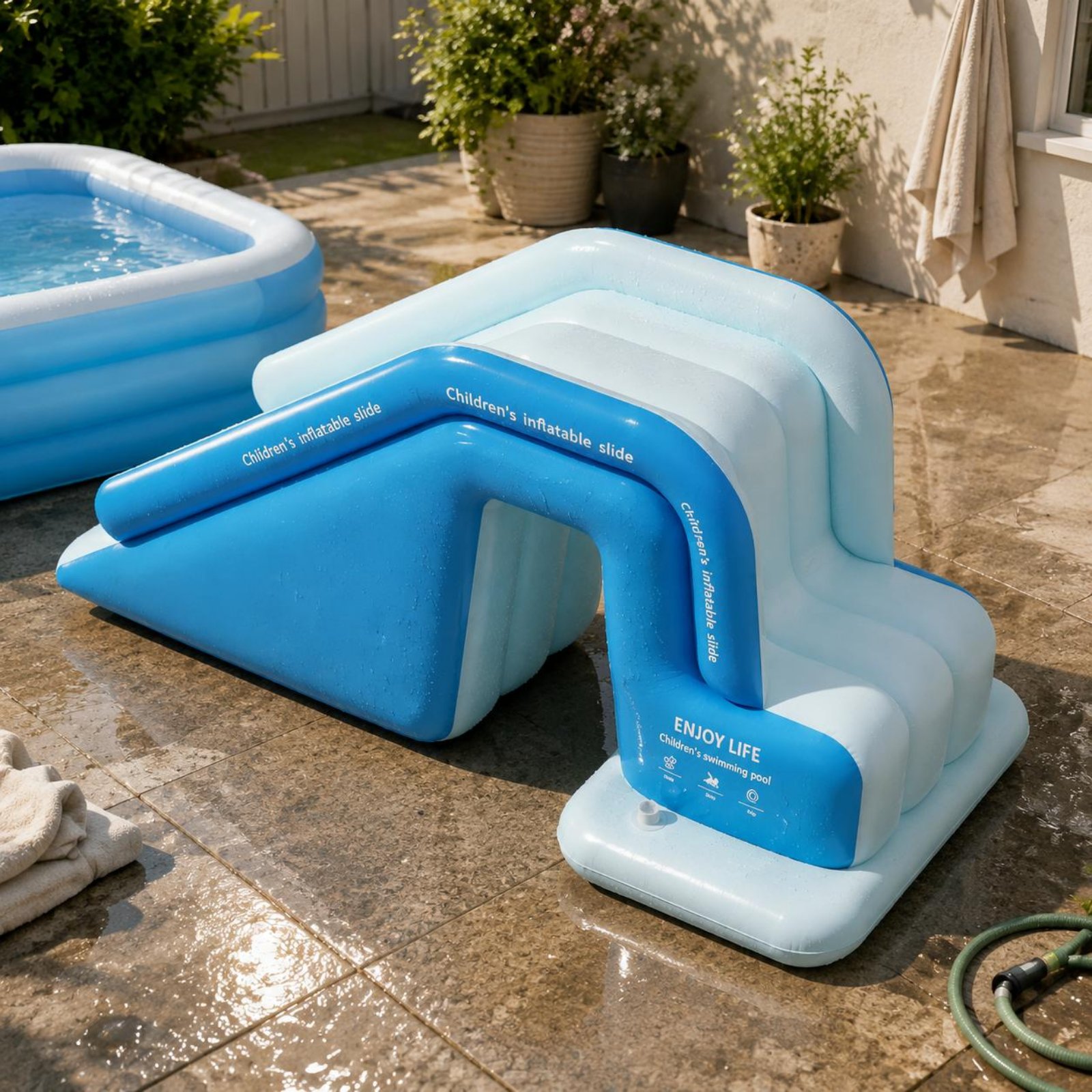 Inflatable Pool Slide Foldable - Kids Outdoor Water Park 评论和价格