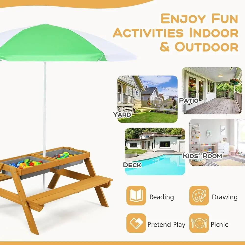 3-in-1 Height-Adjustable Umbre - Kids Outdoor Umbrella 评论和价格