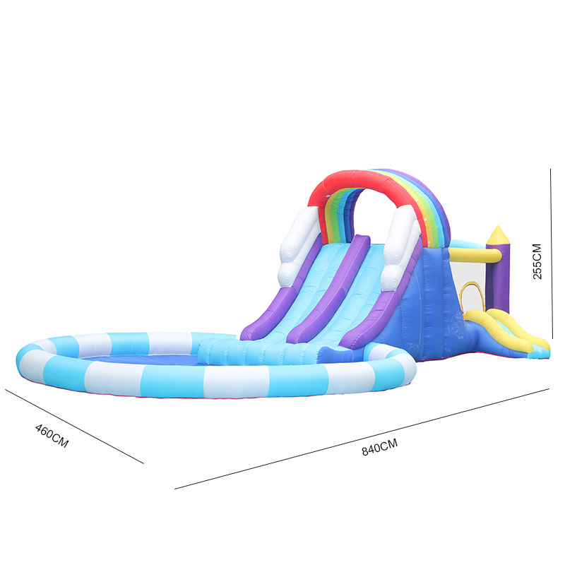 Giant Rainbow Inflatable Water - Kids Outdoor Water Slide 评论和价格