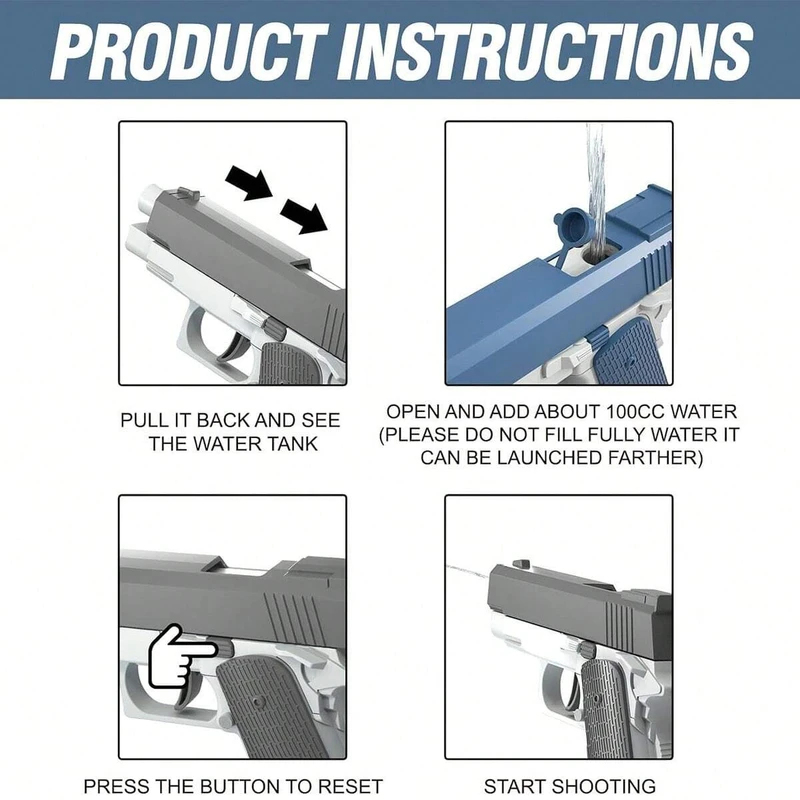 M1911 Water Guns Pistol Toy Sq - Water Gun Soaker 评论和价格