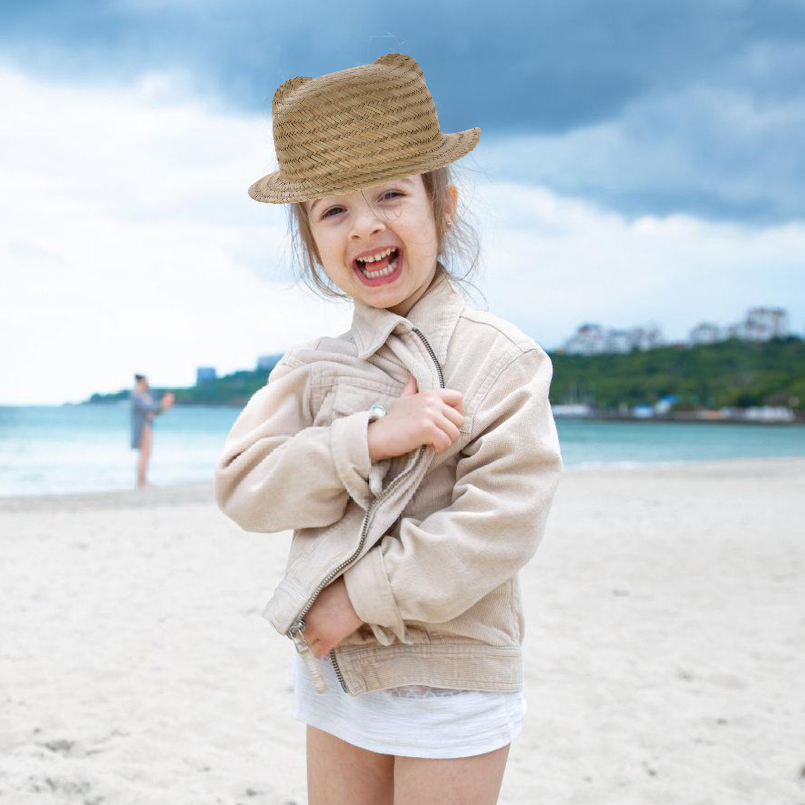 Kids Straw Sun Hat Wide Brim W - Kids Outdoor Hat 评论和价格