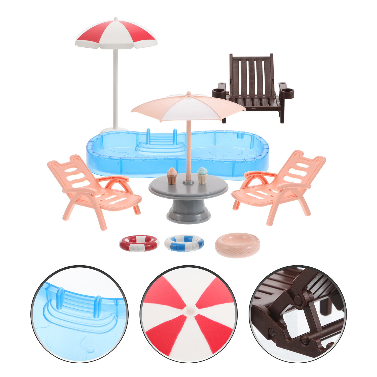 1Set Miniature Dollhouse Swimm - Kids Outdoor Doll House 评论和价格