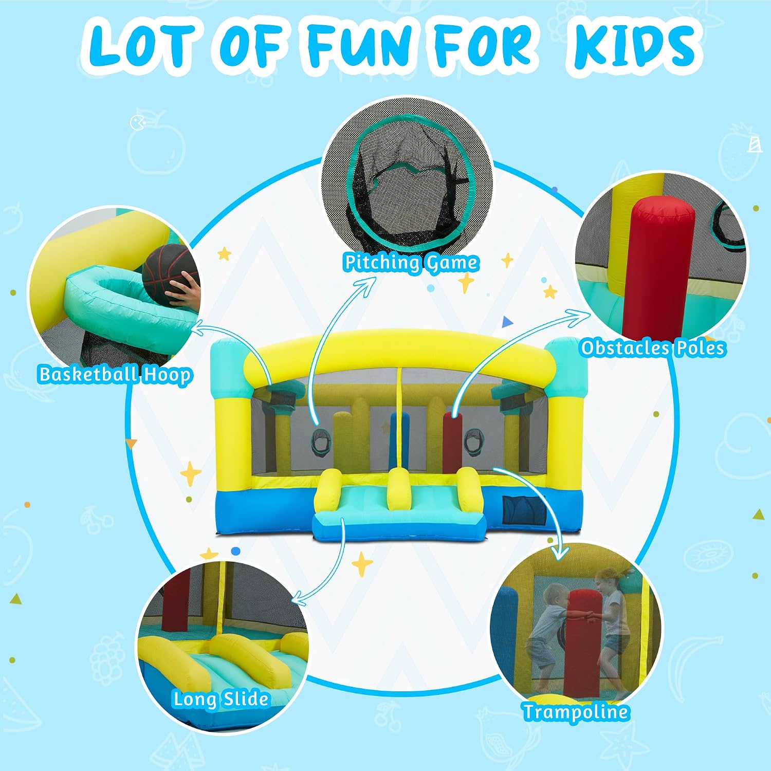 Big Bounce House,15 x 14.8 FT  - Kids Outdoor House With Slide 评论和价格