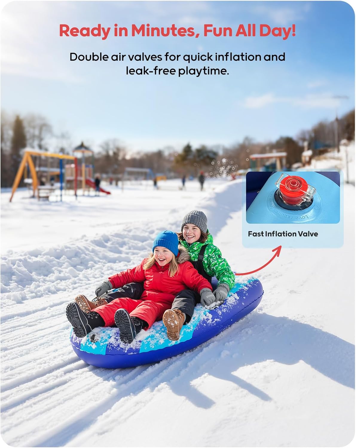 QPAU Inflatable PVC Snow Sled  - Kids Outdoor Toys 评论和价格