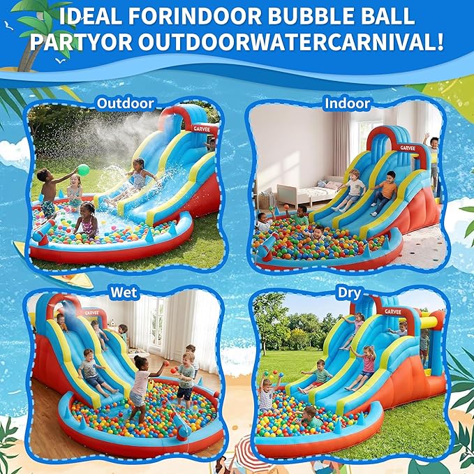 All-Season 8-in-1 Inflatable W - Kids Outdoor Water Park 评论和价格