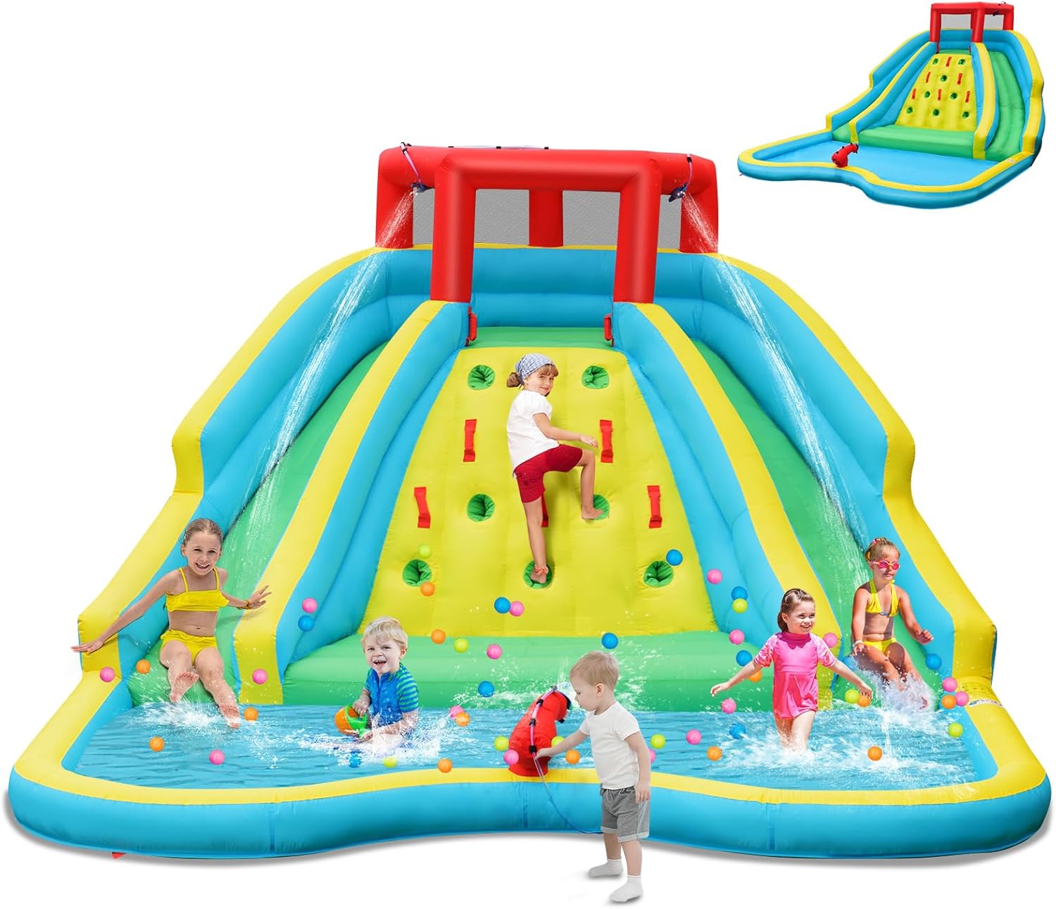 Giant Inflatable Water Slide f - Kids Outdoor Water Park 评论和价格