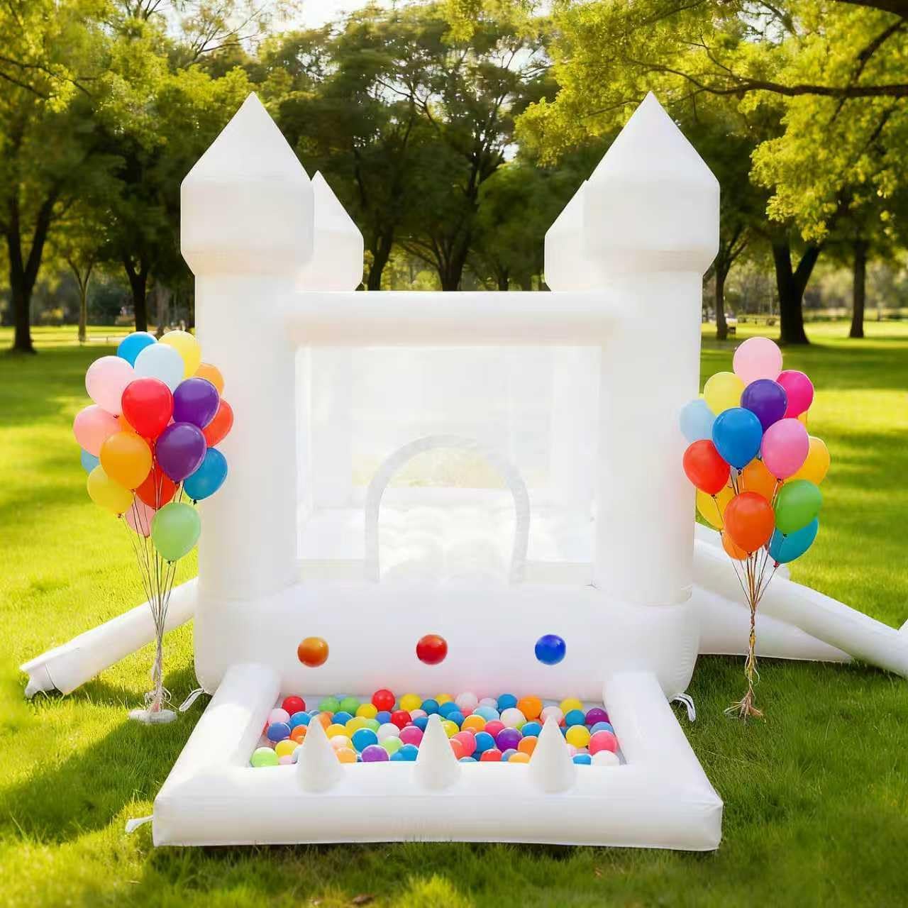 White Bounce House, Indoor and - Kids Outdoor House With Slide 评论和价格