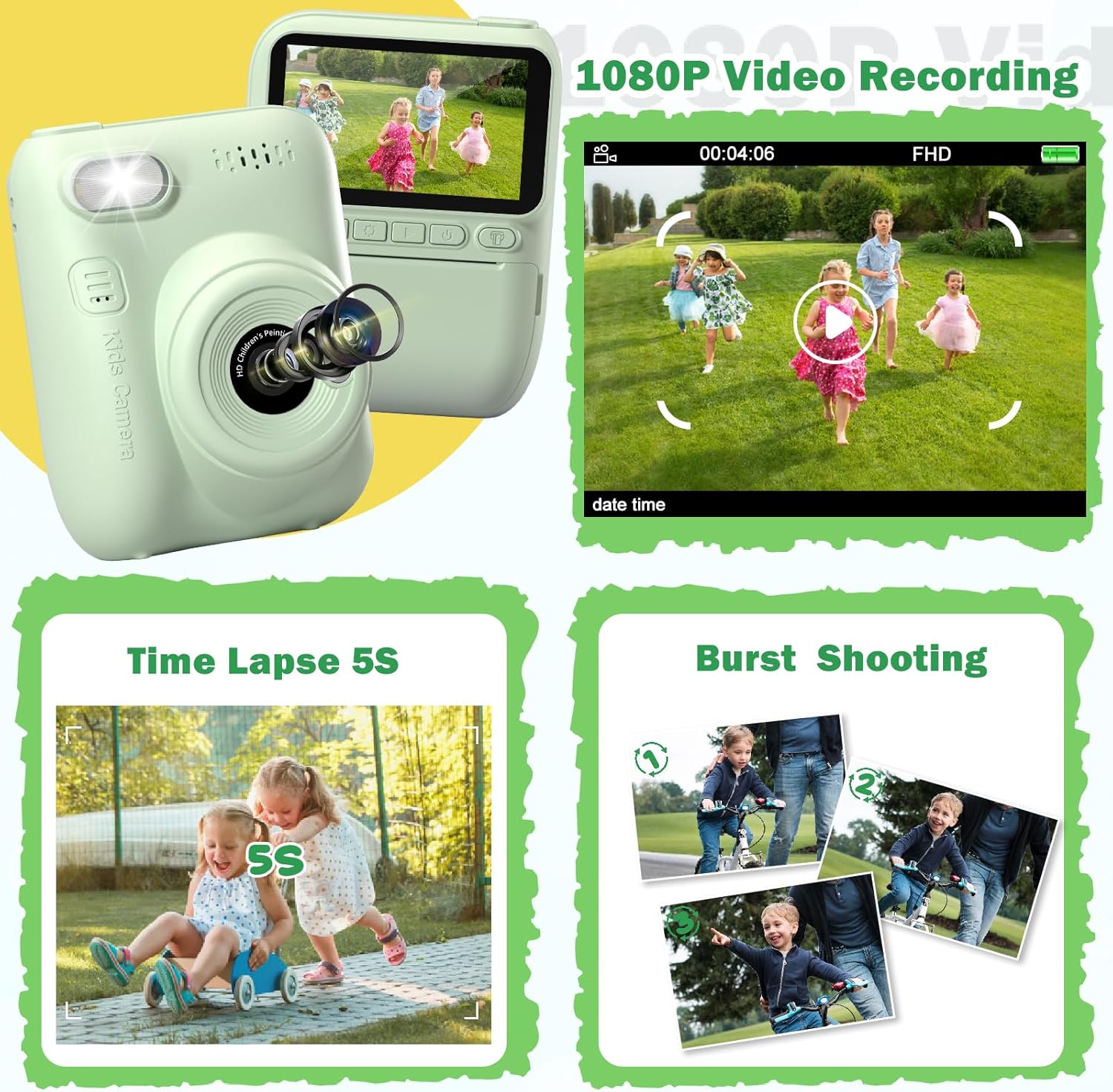 Instant Print Kids Camera, Por - Kids Outdoor Toys 评论和价格