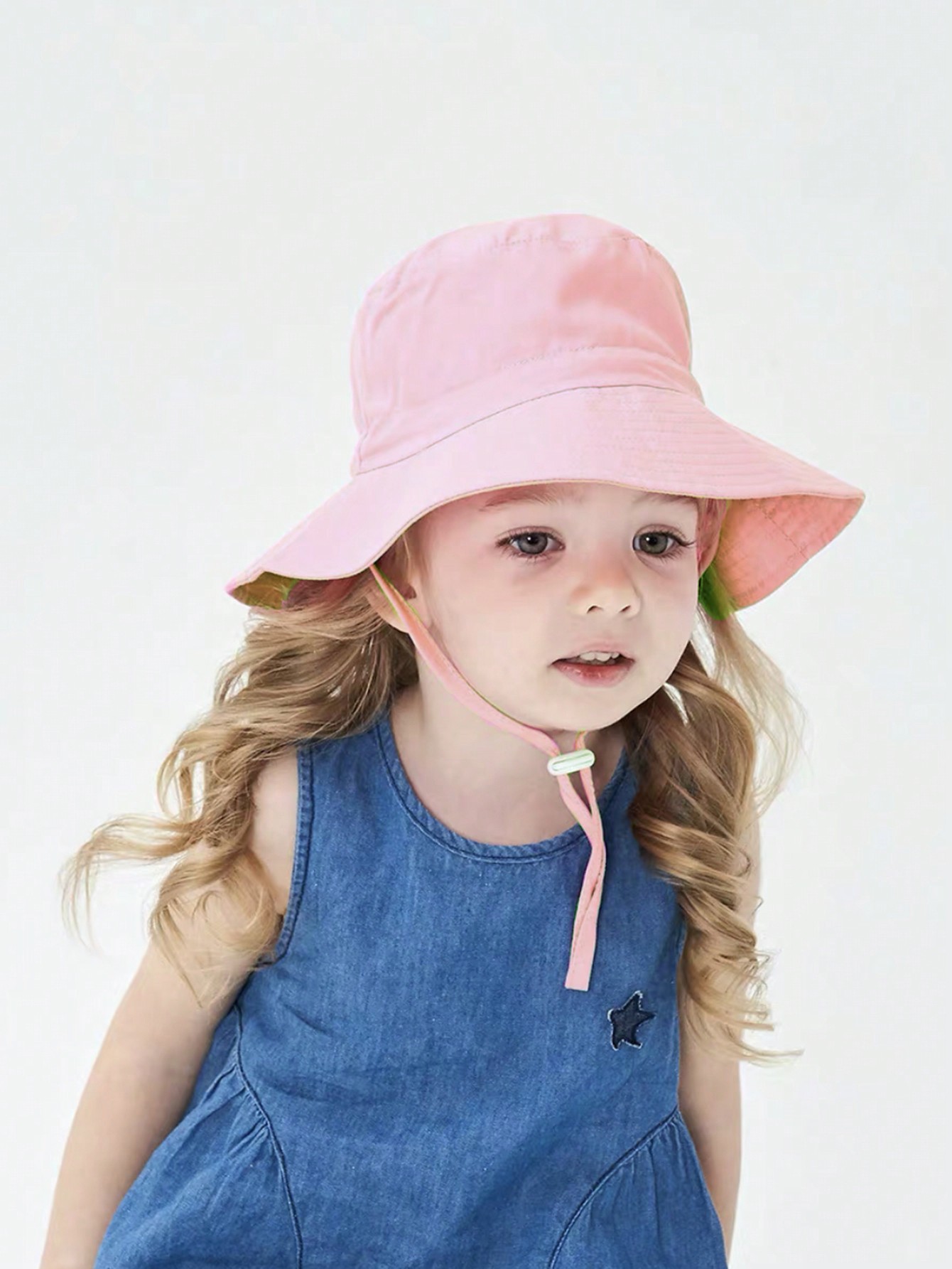 1pc Pink Flat Top Bucket Hat f - Kids Outdoor Hat 评论和价格