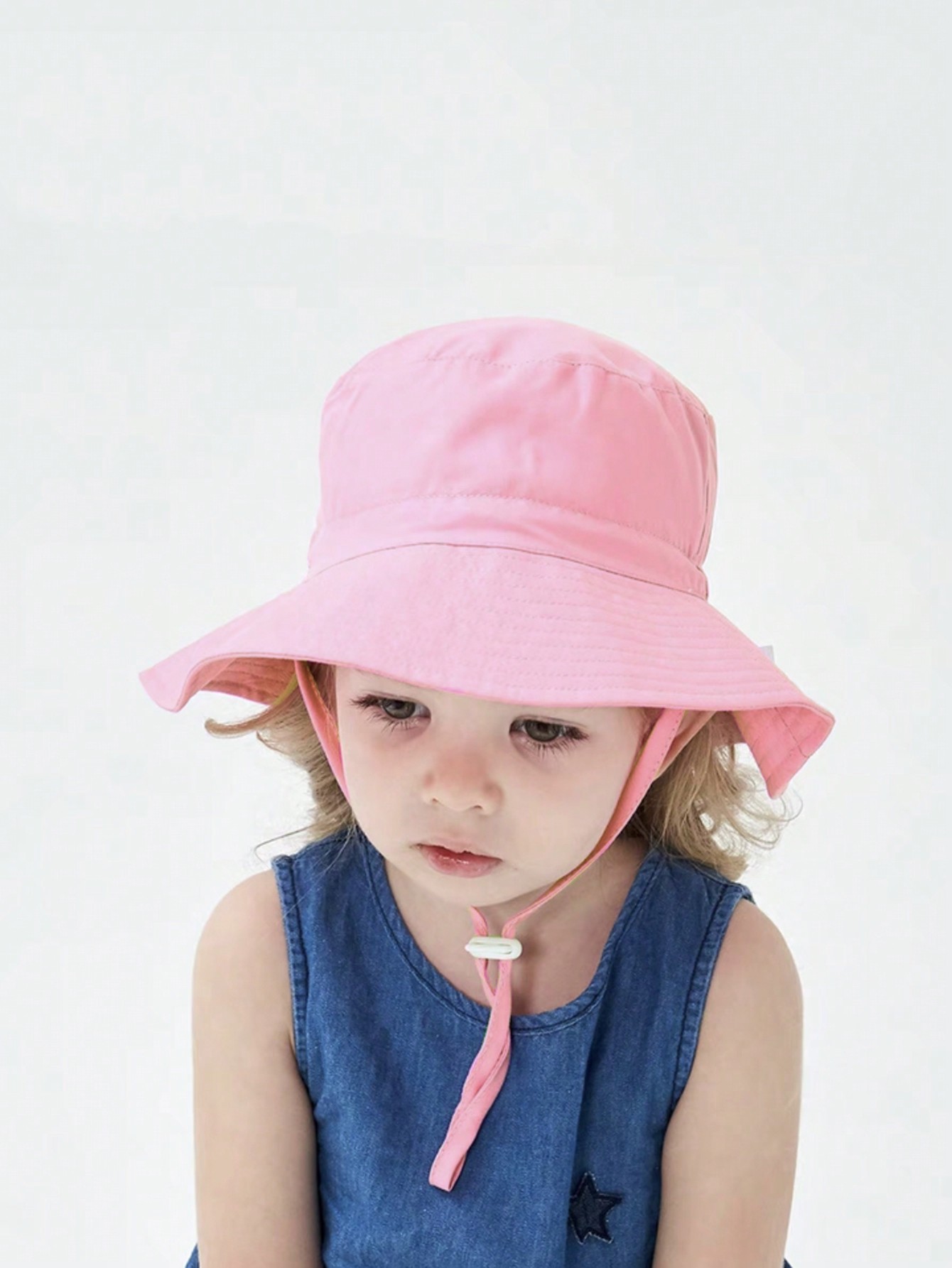 1pc Pink Flat Top Bucket Hat f - Kids Outdoor Hat 评论和价格