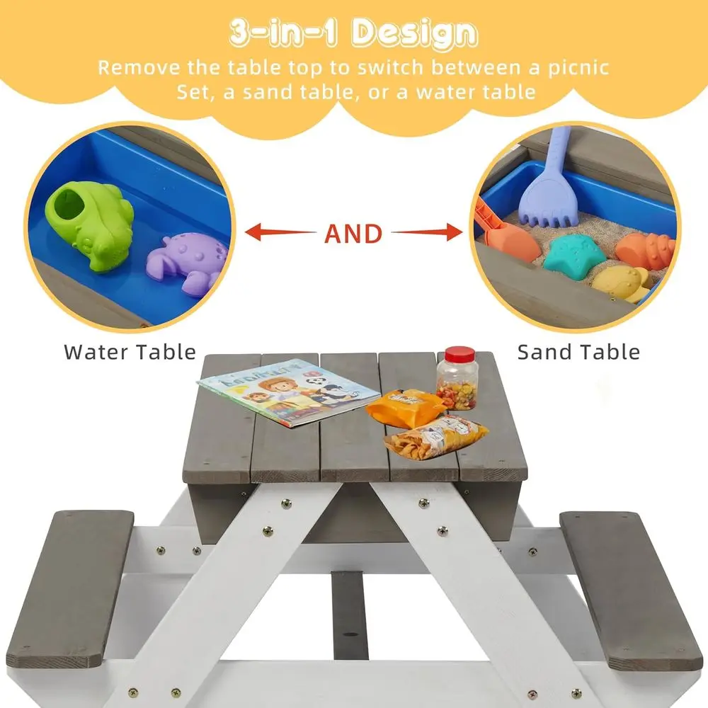 Convertible 3-in-1 Wooden Picn - Kids Outdoor Umbrella 评论和价格