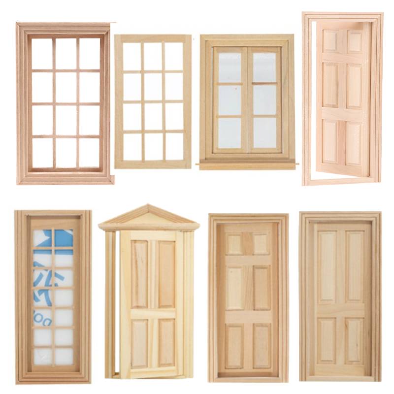 1:12 Dollhouse Mini Doors And  - Kids Outdoor Cubby House 评论和价格