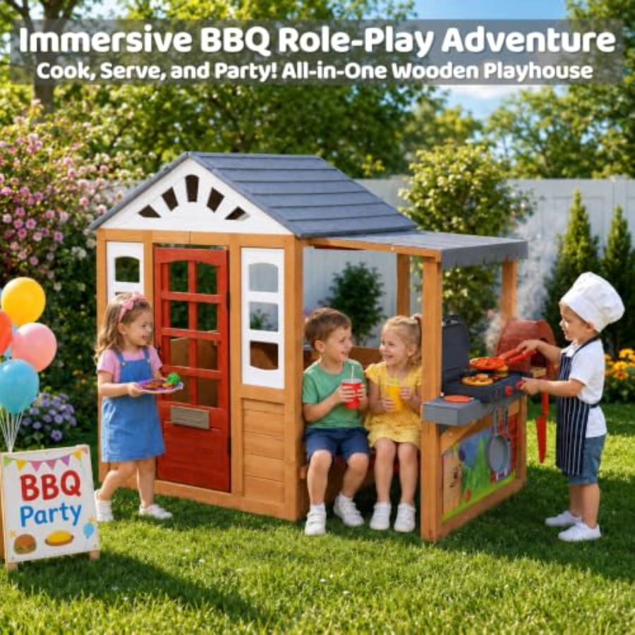 Outdoor Playhouse For Kids Age - Kids Outdoor Grill Set 评论和价格