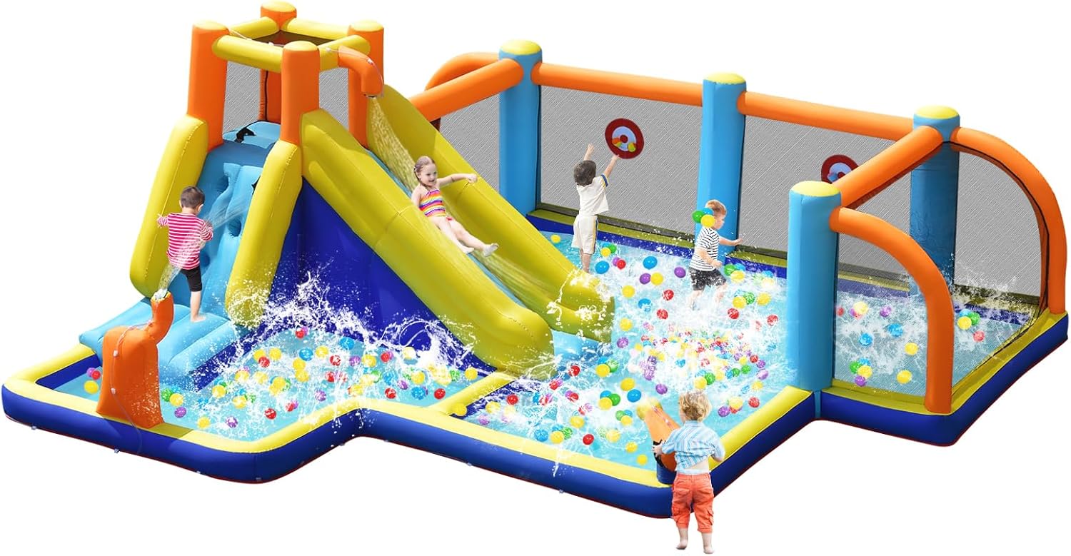 Giant Inflatable Water Slide B - Kids Outdoor Water Park 评论和价格