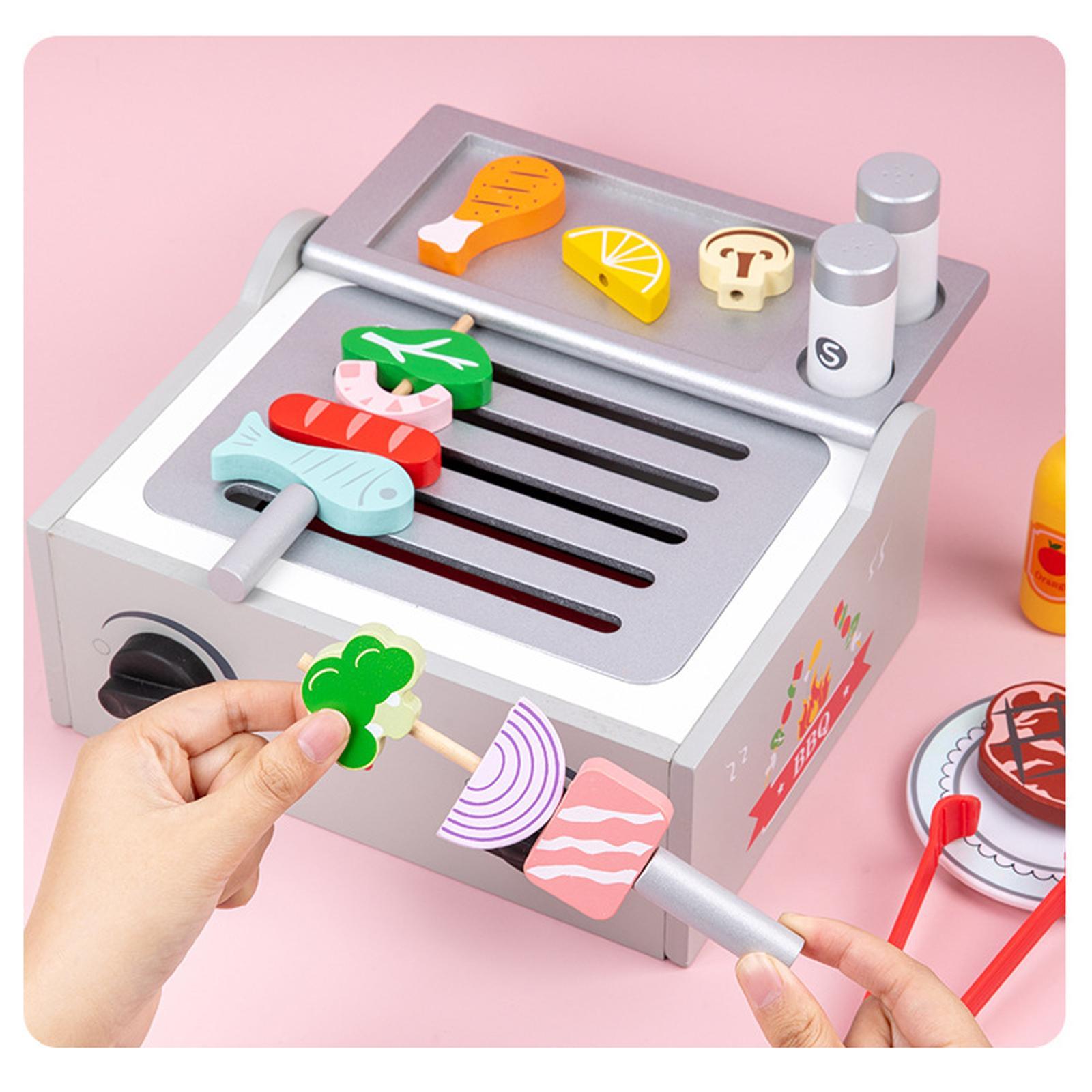Kids Wooden Barbecue Playset - - Kids Outdoor Grill Set 评论和价格