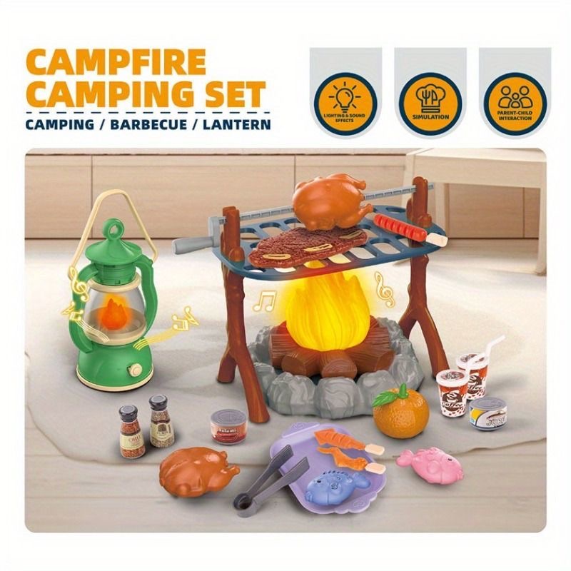 Kids Camping Play Set with LED - Kids Outdoor Grill Set 评论和价格