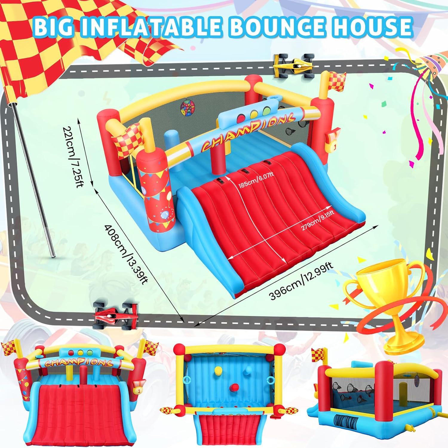13FT Big Inflatable Bounce Hou - Kids Outdoor Games 评论和价格