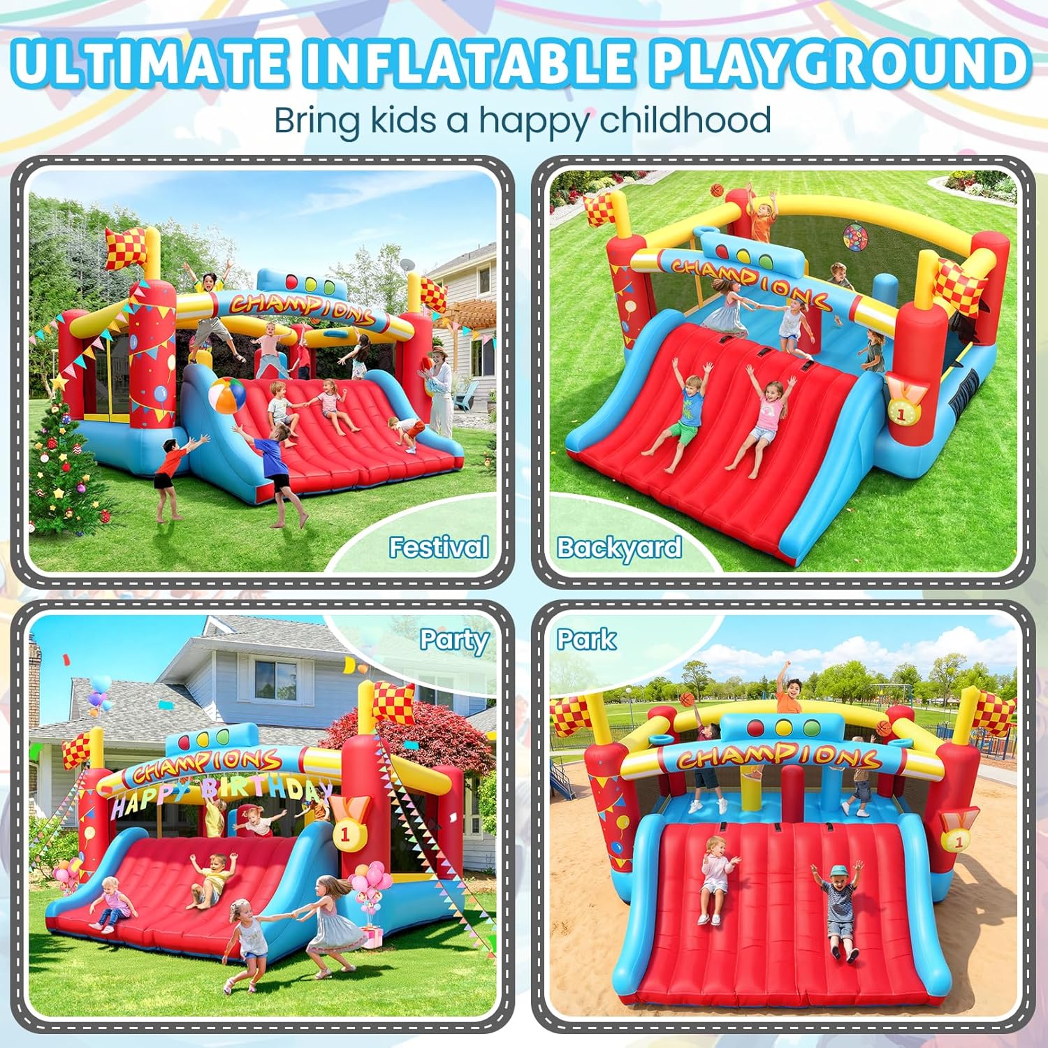 13FT Big Inflatable Bounce Hou - Kids Outdoor Games 评论和价格