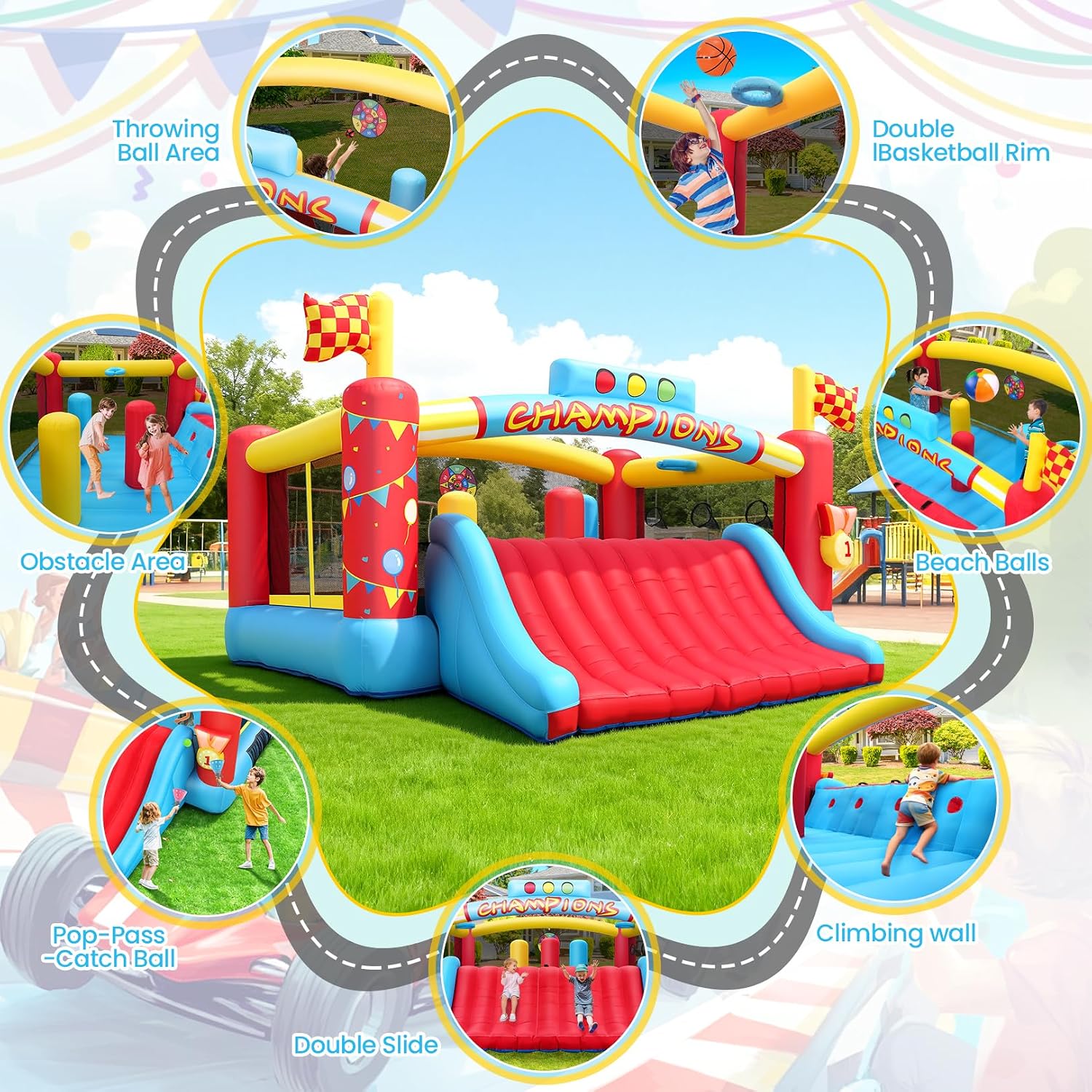13FT Big Inflatable Bounce Hou - Kids Outdoor Games 评论和价格