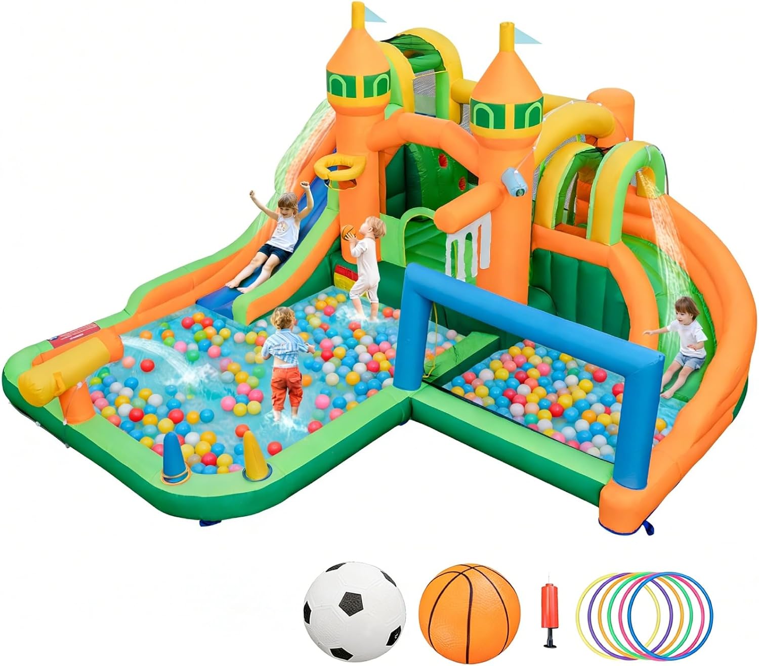 9-in-1 Inflatable Water Park B - Kids Outdoor Water Park 评论和价格