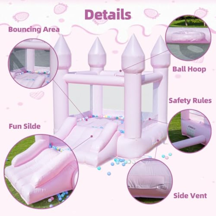 PVC bounce house for kids 3-6  - Kids Outdoor House With Slide 评论和价格