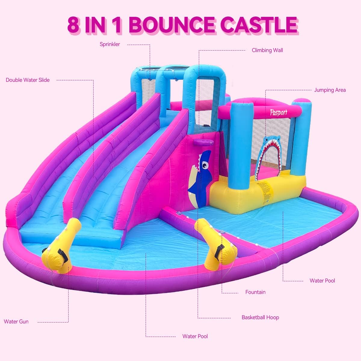 Twin Water Slides Inflatable B - Kids Outdoor Water Slide 评论和价格