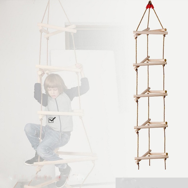 5 Rungs Single Head Wooden Tri - Kids Outdoor Ladder 评论和价格