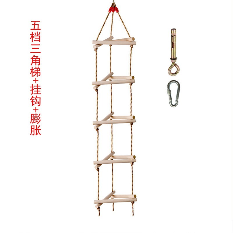 5 Rungs Single Head Wooden Tri - Kids Outdoor Ladder 评论和价格