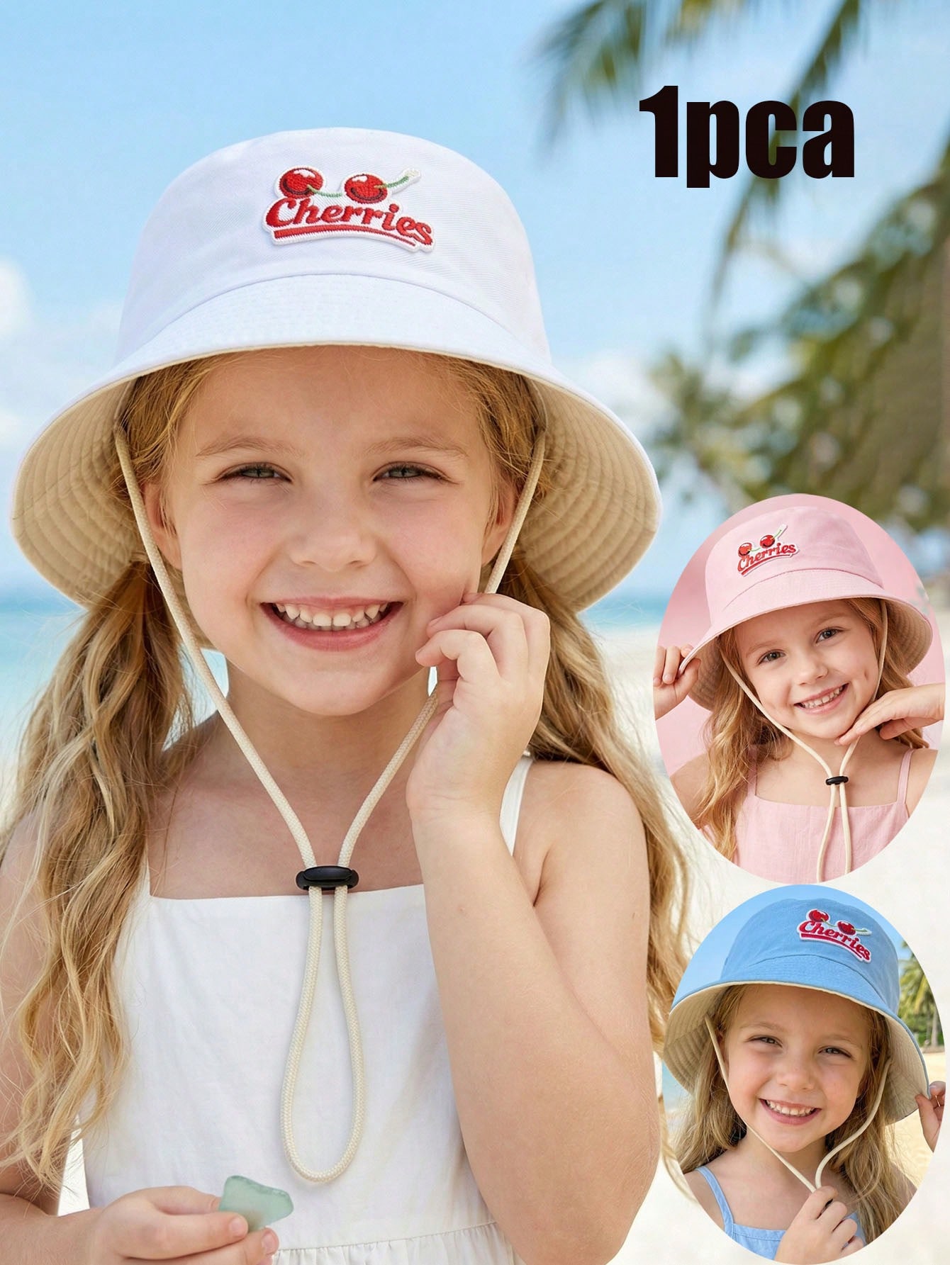 1Pc 2-6Y Kids Red Cherry Fishe - Kids Outdoor Hat 评论和价格
