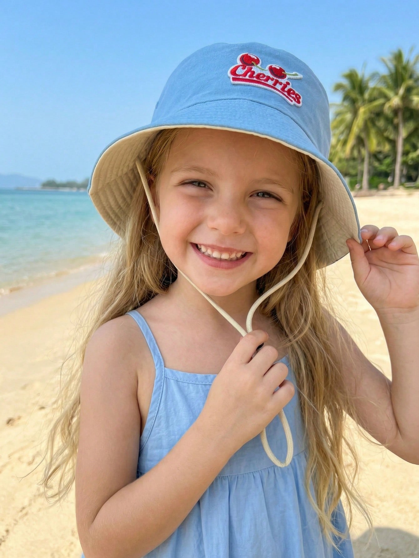 1Pc 2-6Y Kids Red Cherry Fishe - Kids Outdoor Hat 评论和价格